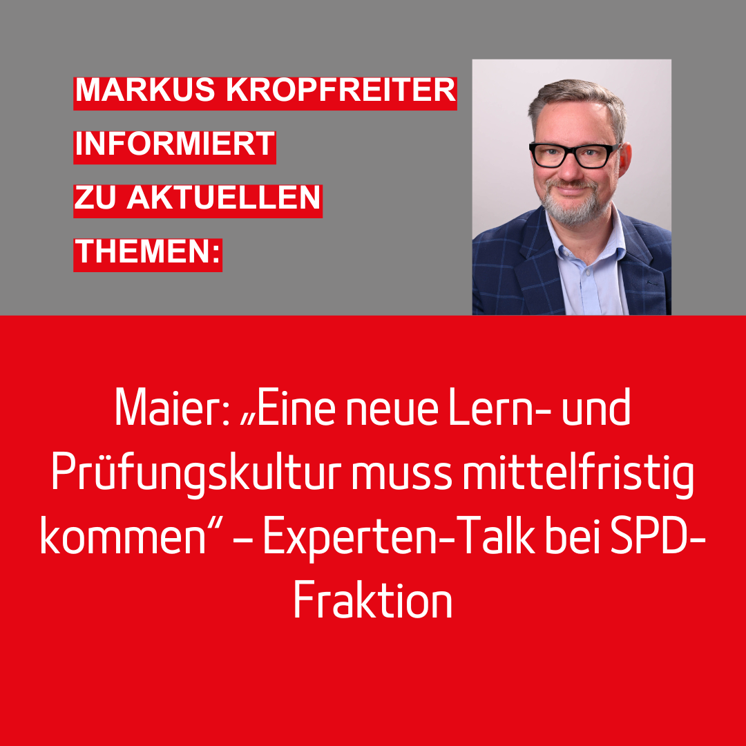 Maier: „Eine neue Lern- und Prüfungskultur muss mittelfristig kommen“ – Experten-Talk bei SPD-Fraktion